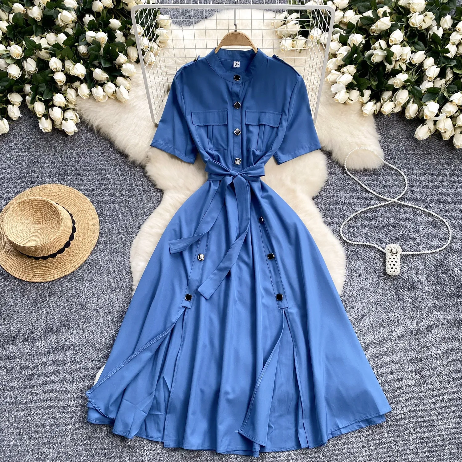 Mori Lace-up Soft Shirt Dress