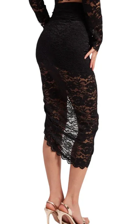 Nellia Lace Skirt - Black