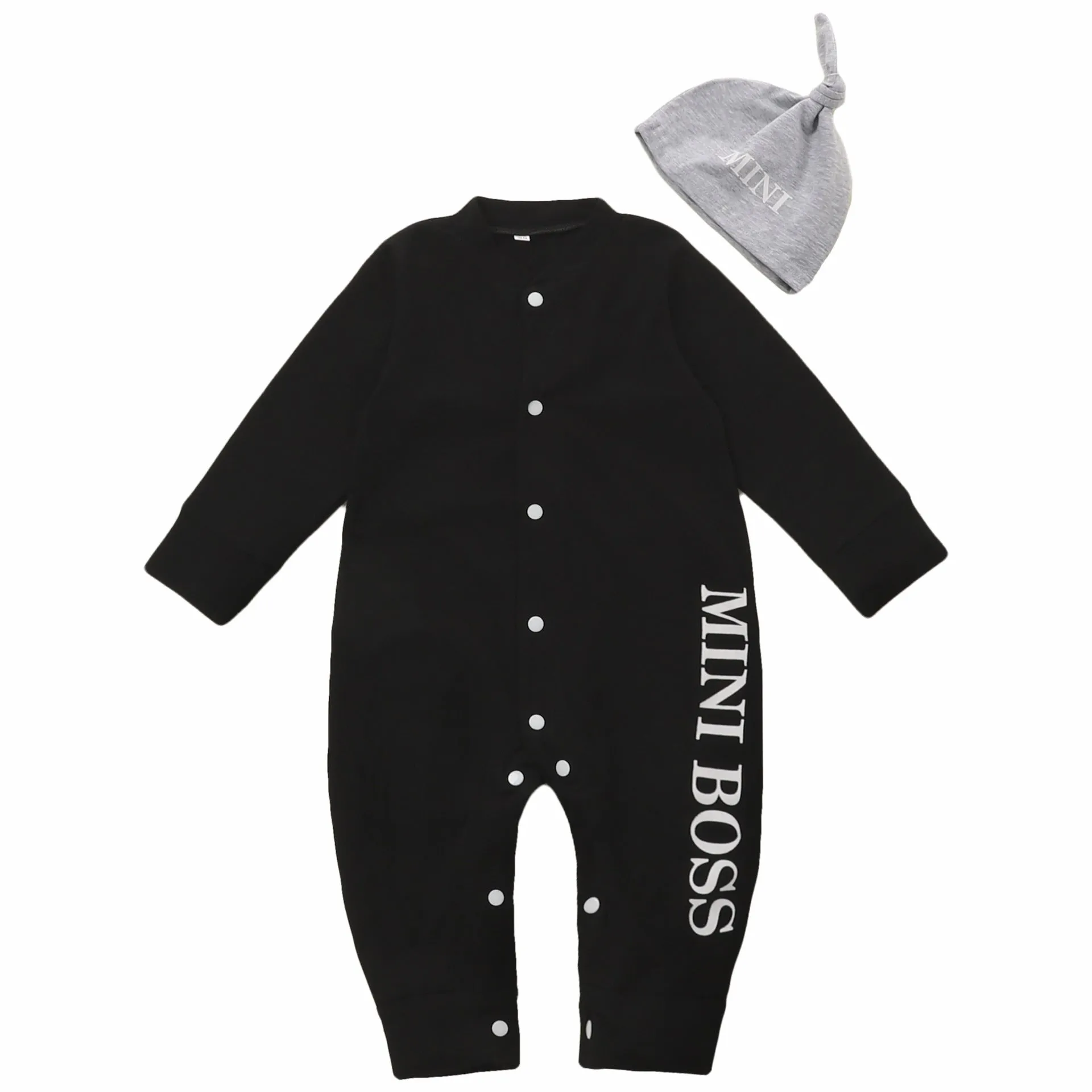 Newborn Baby Boys Letter Romper With Hat Wholesale Baby Rompers