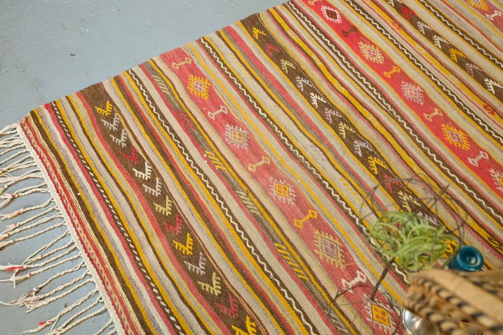 Old Anatolian Kilim 3.6ftx5.6ft