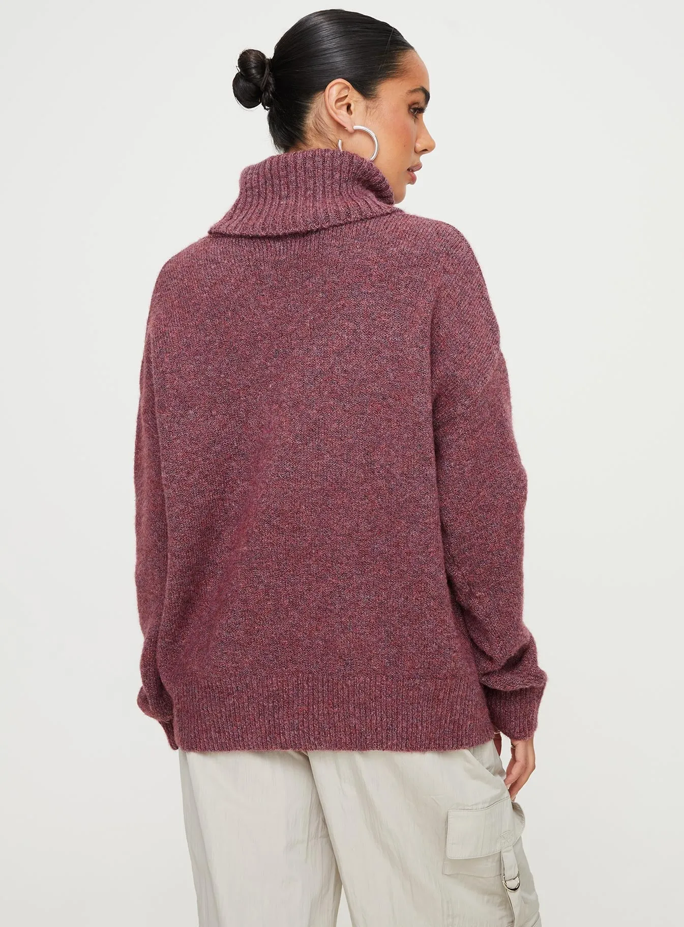 Oswin Turtleneck Jumper Burgundy