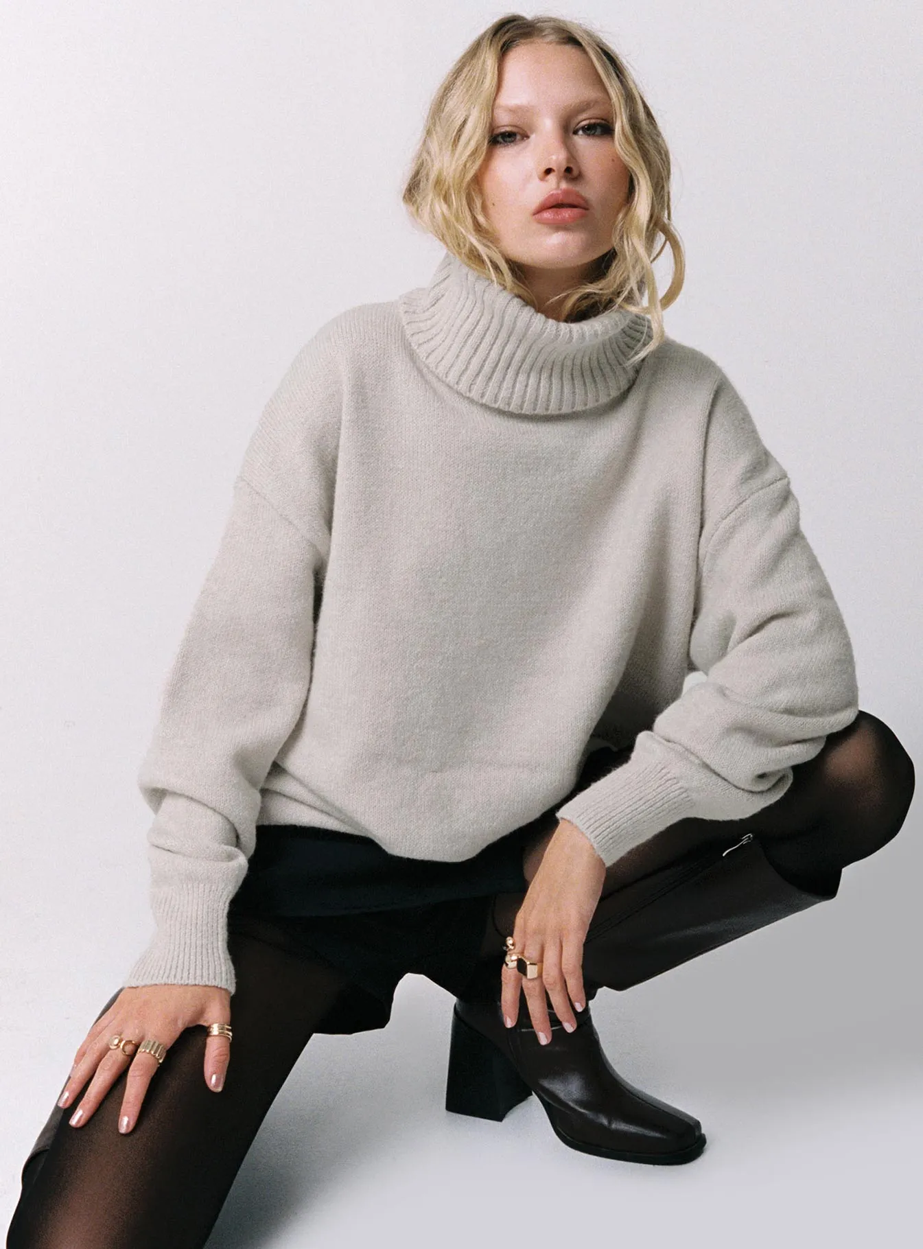 Oswin Turtleneck Sweater Oatmeal