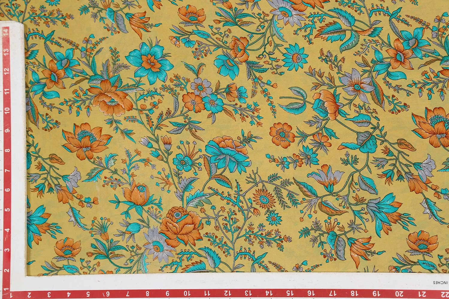 Pale Golden 60 Gram Printed Silk Crepe Fabric