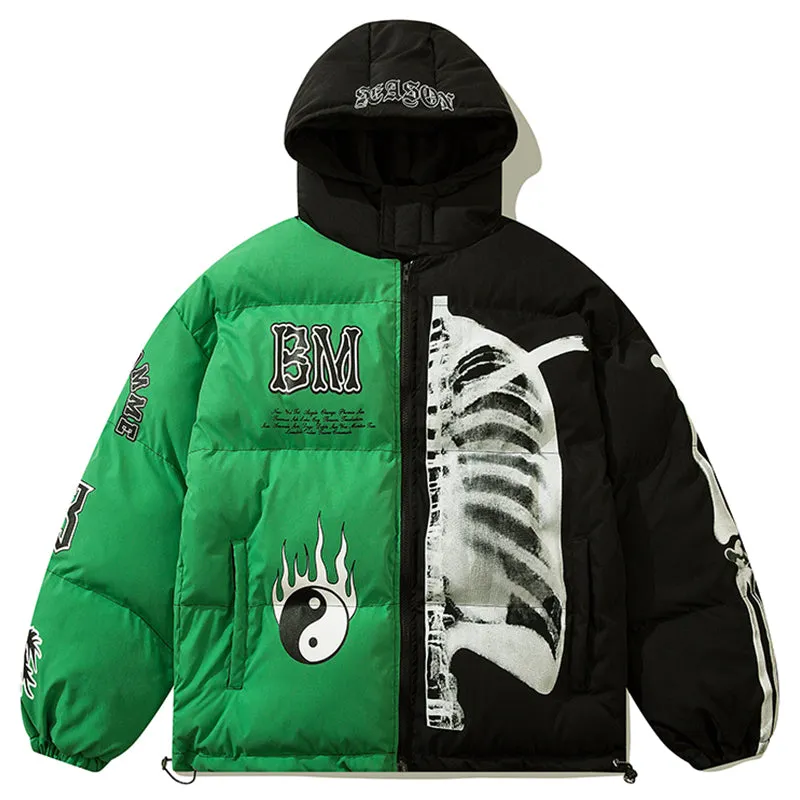 PopFlying Hooded Winter Coat Taiji Skeleton