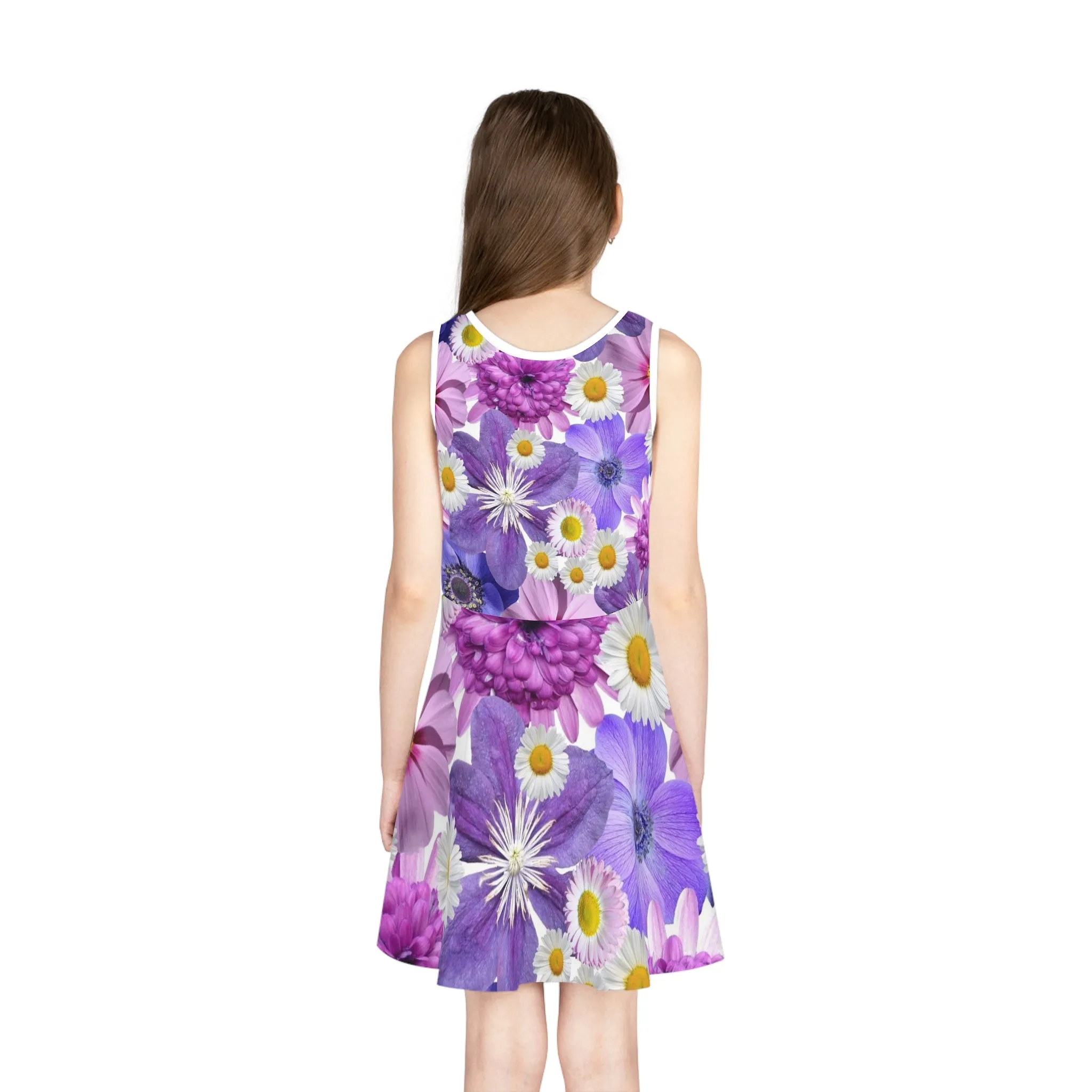 Purple Flowers - Inovax Girl's Sleeveless Sundress