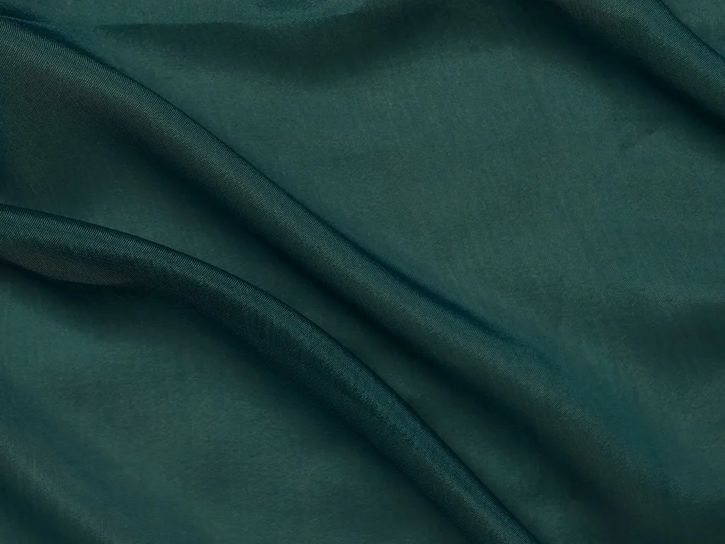 Rama Green Plain Viscose Chinon Chiffon Fabric (Wholesale)