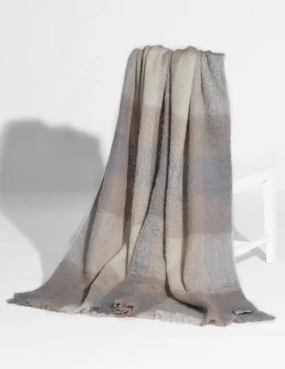 REVERSIBLE BARNA WOODS MOHAIR & WOOL THROW