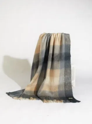 REVERSIBLE CLASSIC CHECK MOHAIR & WOOL THROW _ PRE SALE