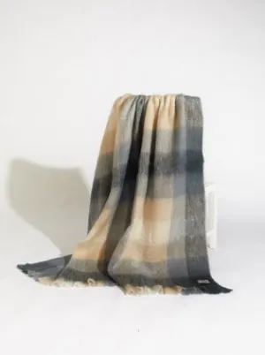 REVERSIBLE CLASSIC CHECK MOHAIR & WOOL THROW _ PRE SALE