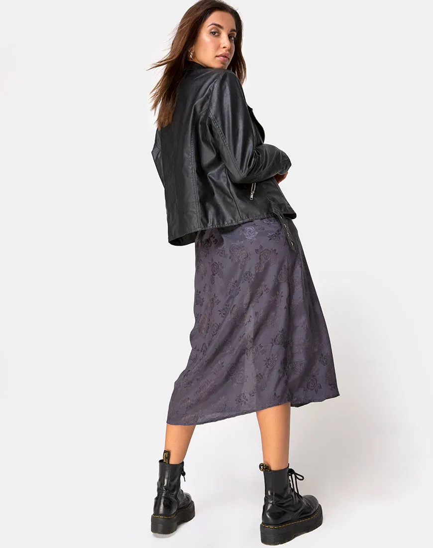 Saika Midi Skirt in Satin Rose Grey