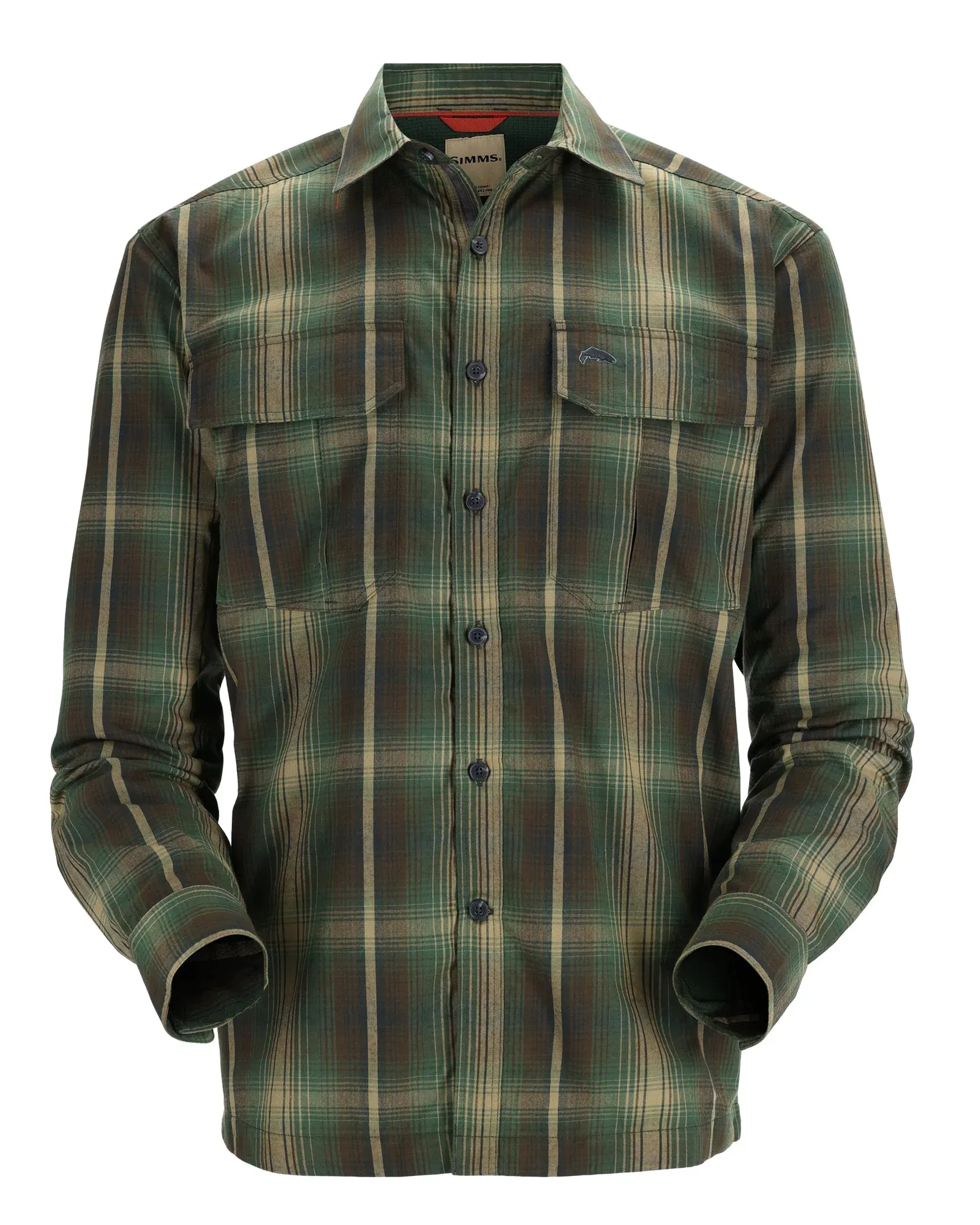 Simms M's ColdWeather LS Shirt /  Forest Hickory Plaid