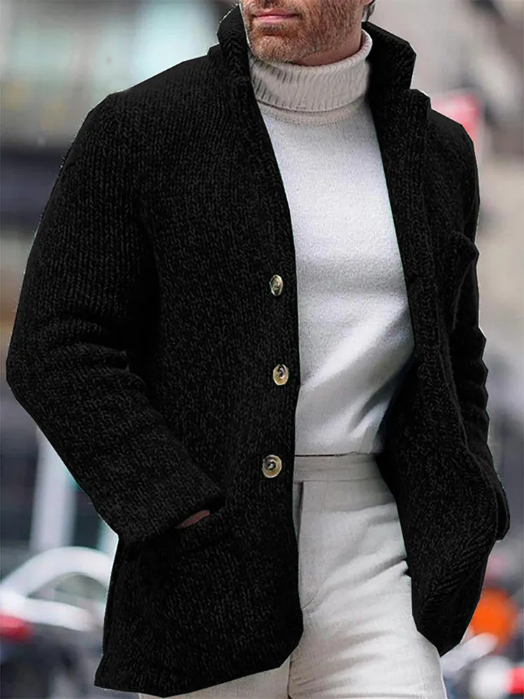 Single-Breasted Pockets Cardigan Sweaters