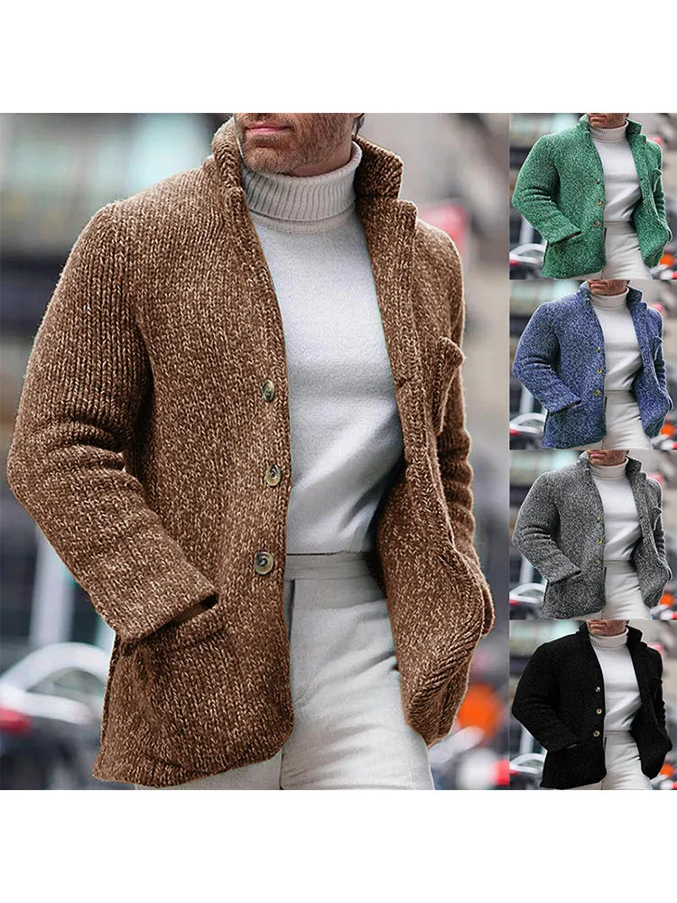 Single-Breasted Pockets Cardigan Sweaters