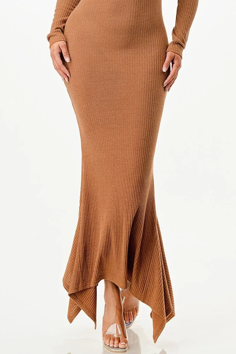 Soft Faux Wool Long Dress