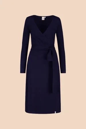 Soft Wrap Dress, Dark Blue