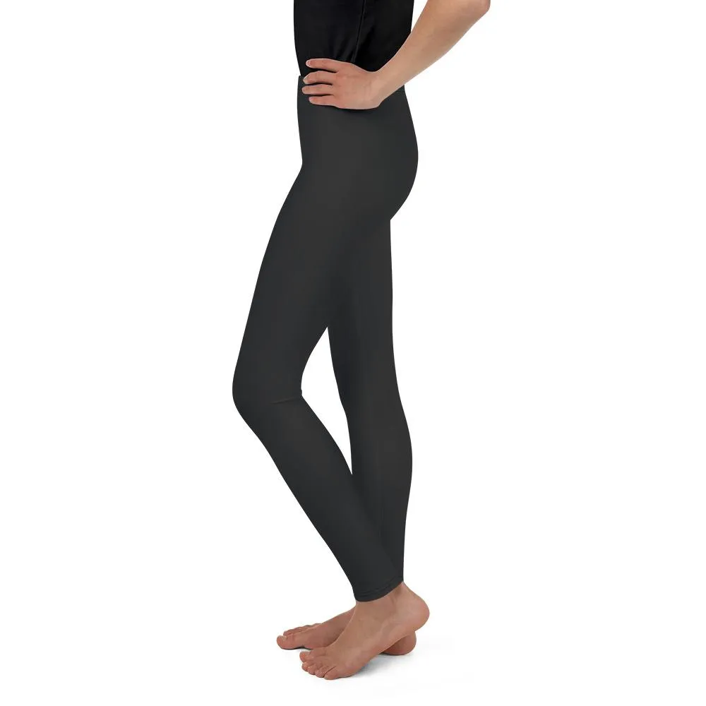 Solid Charcoal Grey Youth Leggings