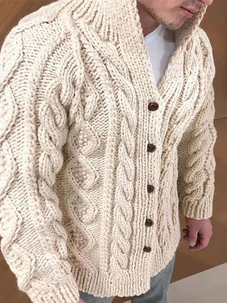 Solid Color Jacquard Cardigan Sweaters