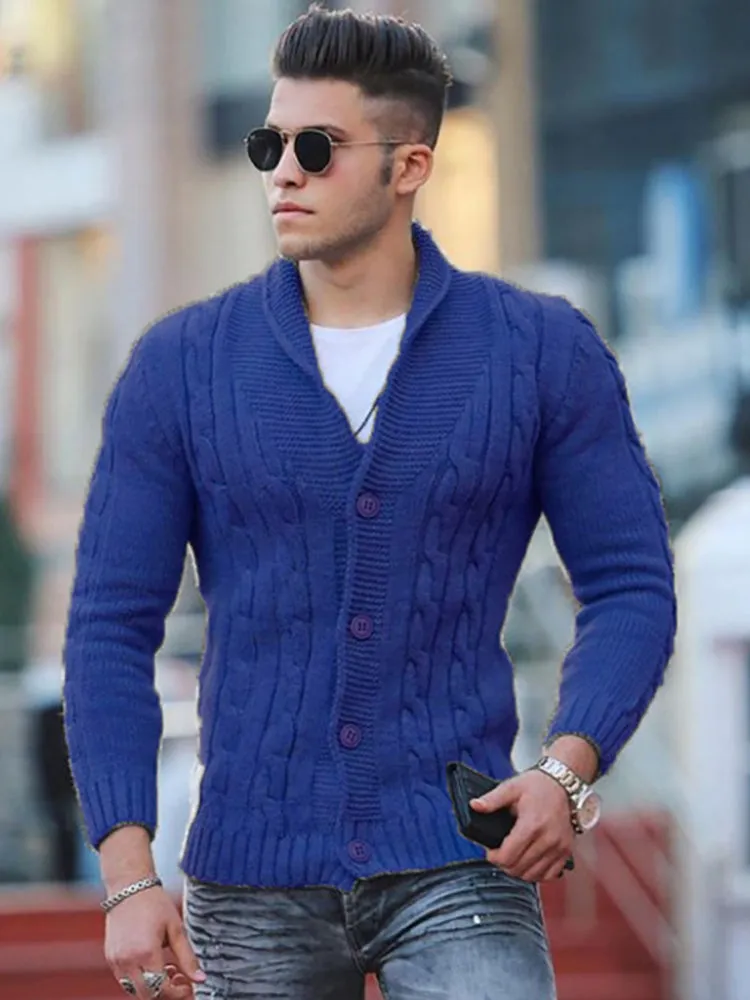 Solid Color Knitted Cardigan Sweaters