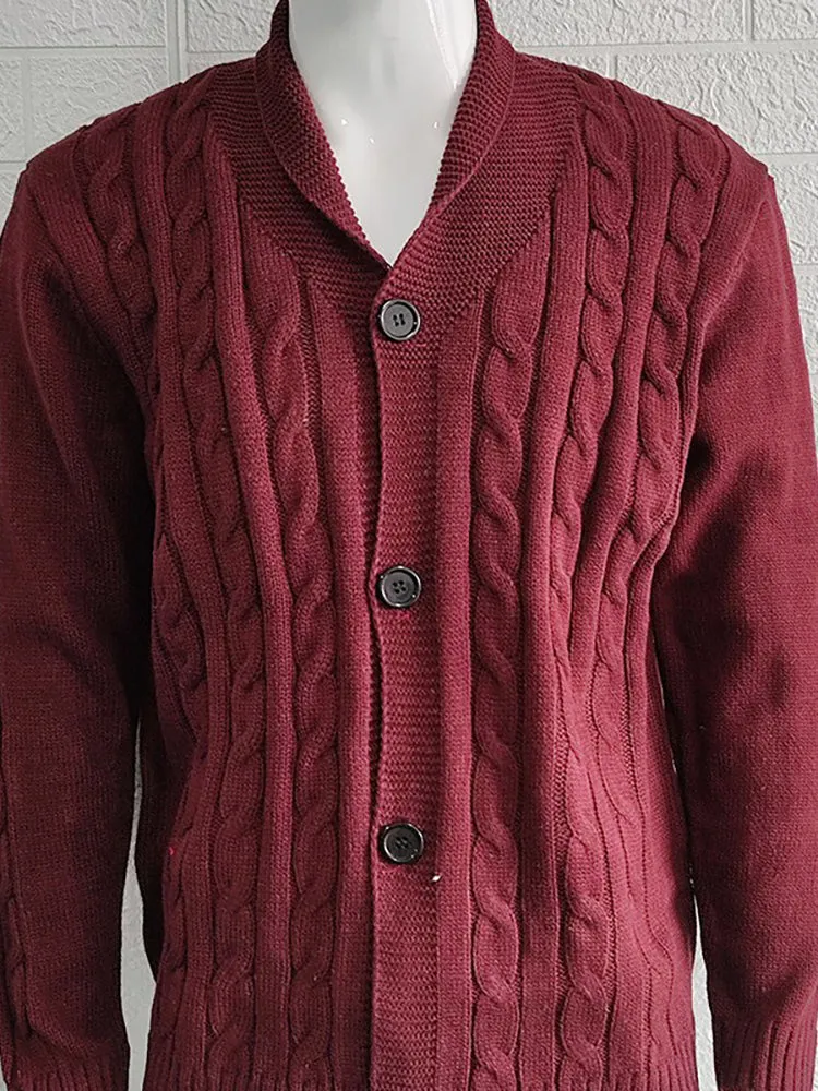 Solid Color Knitted Cardigan Sweaters