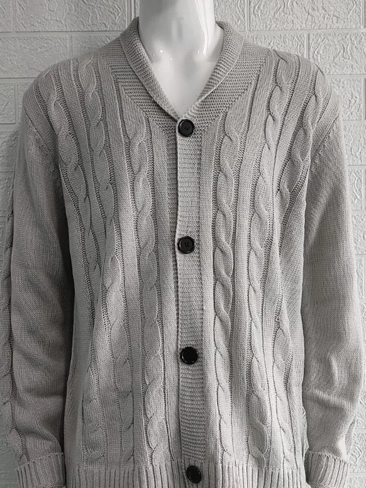 Solid Color Knitted Cardigan Sweaters