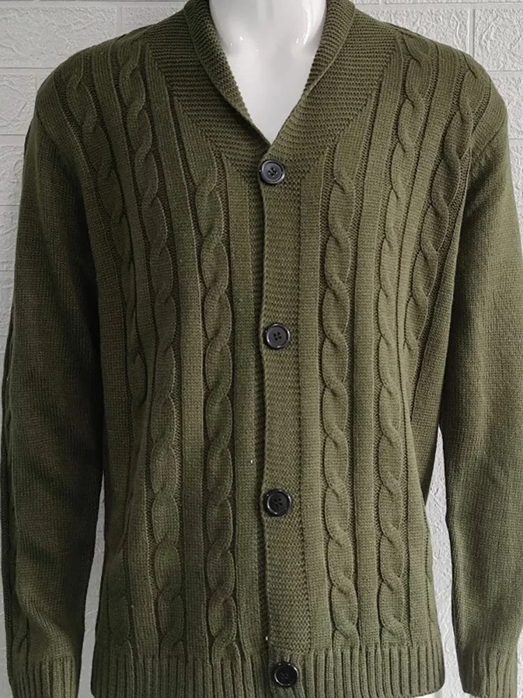 Solid Color Knitted Cardigan Sweaters