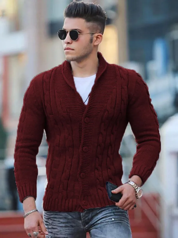 Solid Color Knitted Cardigan Sweaters