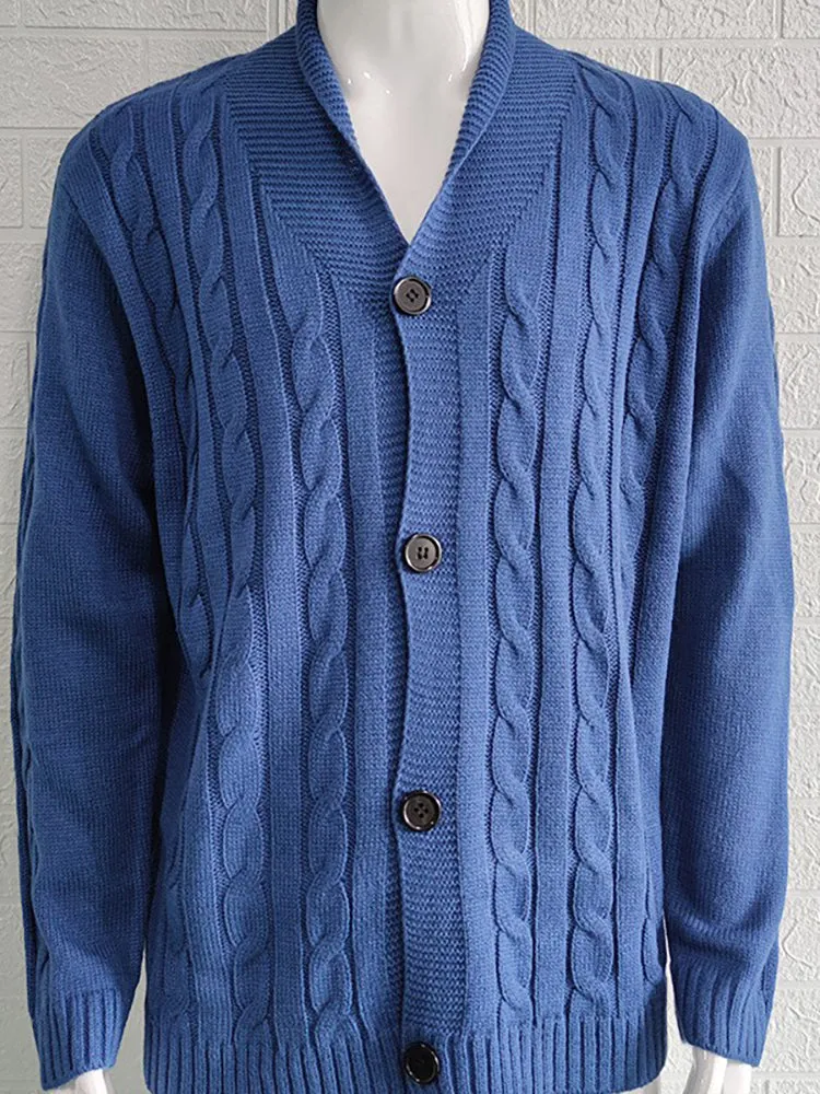 Solid Color Knitted Cardigan Sweaters