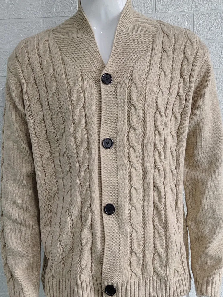 Solid Color Knitted Cardigan Sweaters