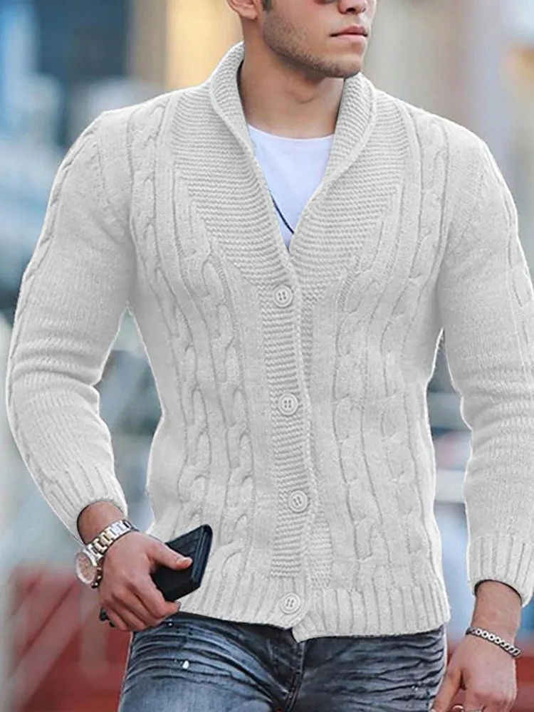 Solid Color Knitted Cardigan Sweaters