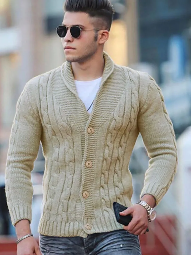 Solid Color Knitted Cardigan Sweaters