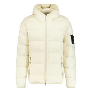 Stone Island Hooded Puffer Seamless Tunnel Nylon Cream