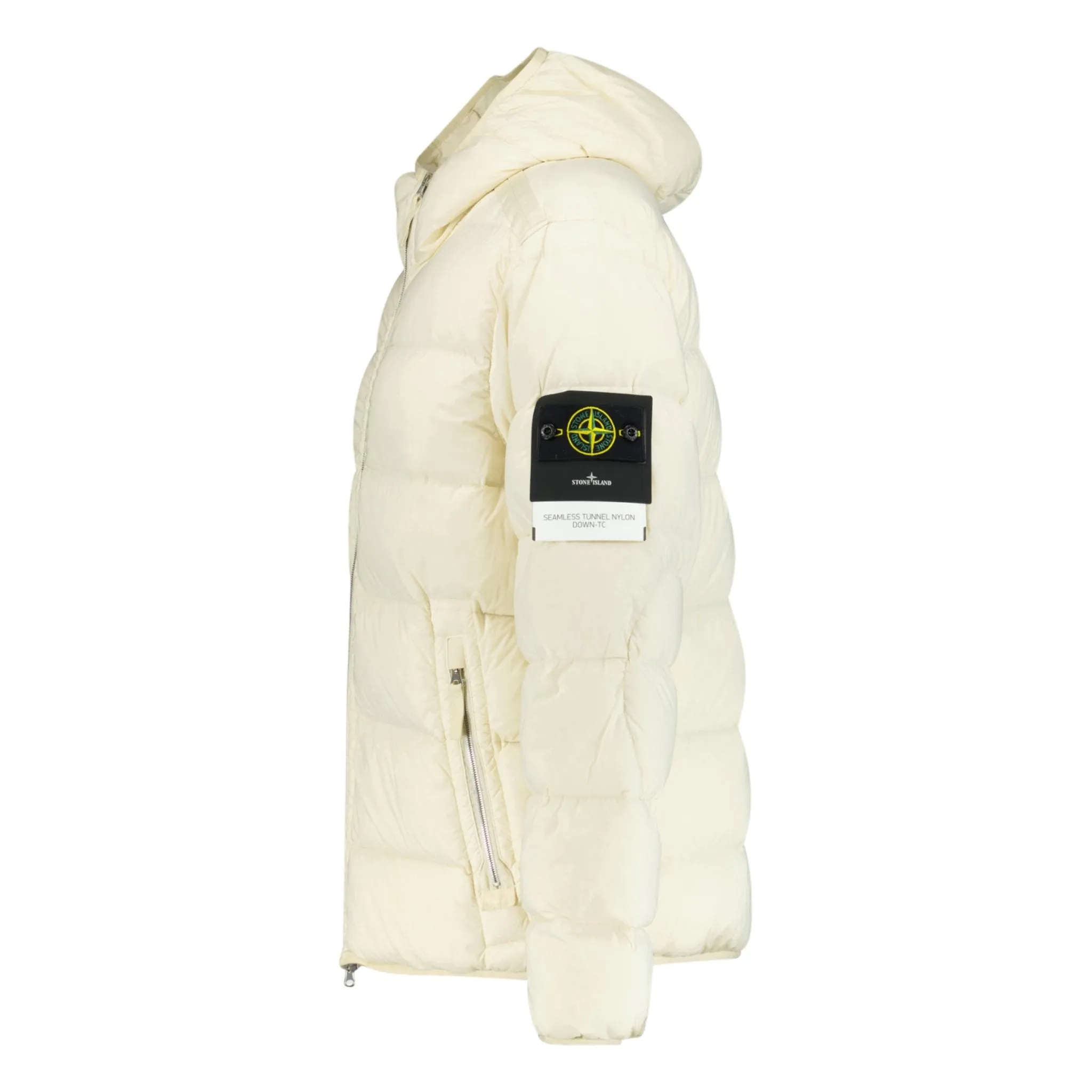 Stone Island Hooded Puffer Seamless Tunnel Nylon Cream