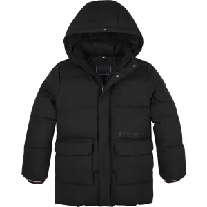 Tommy Hilfiger Black Monotype Ribstop Puffer Jacket