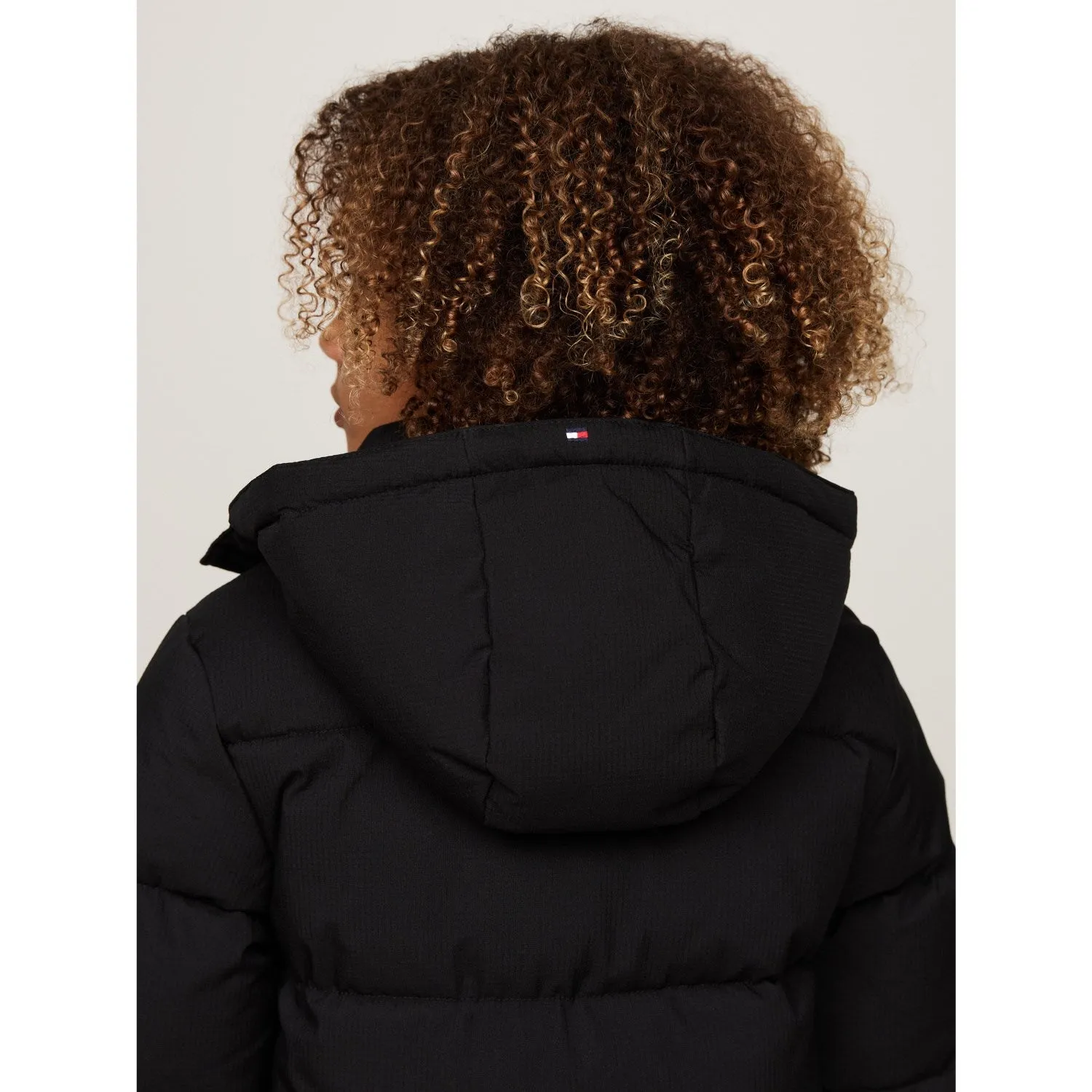 Tommy Hilfiger Black Monotype Ribstop Puffer Jacket