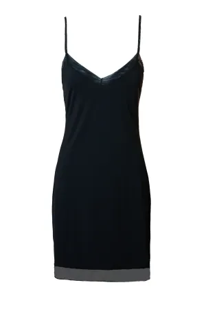 V-Neck Full Length Slip - Black