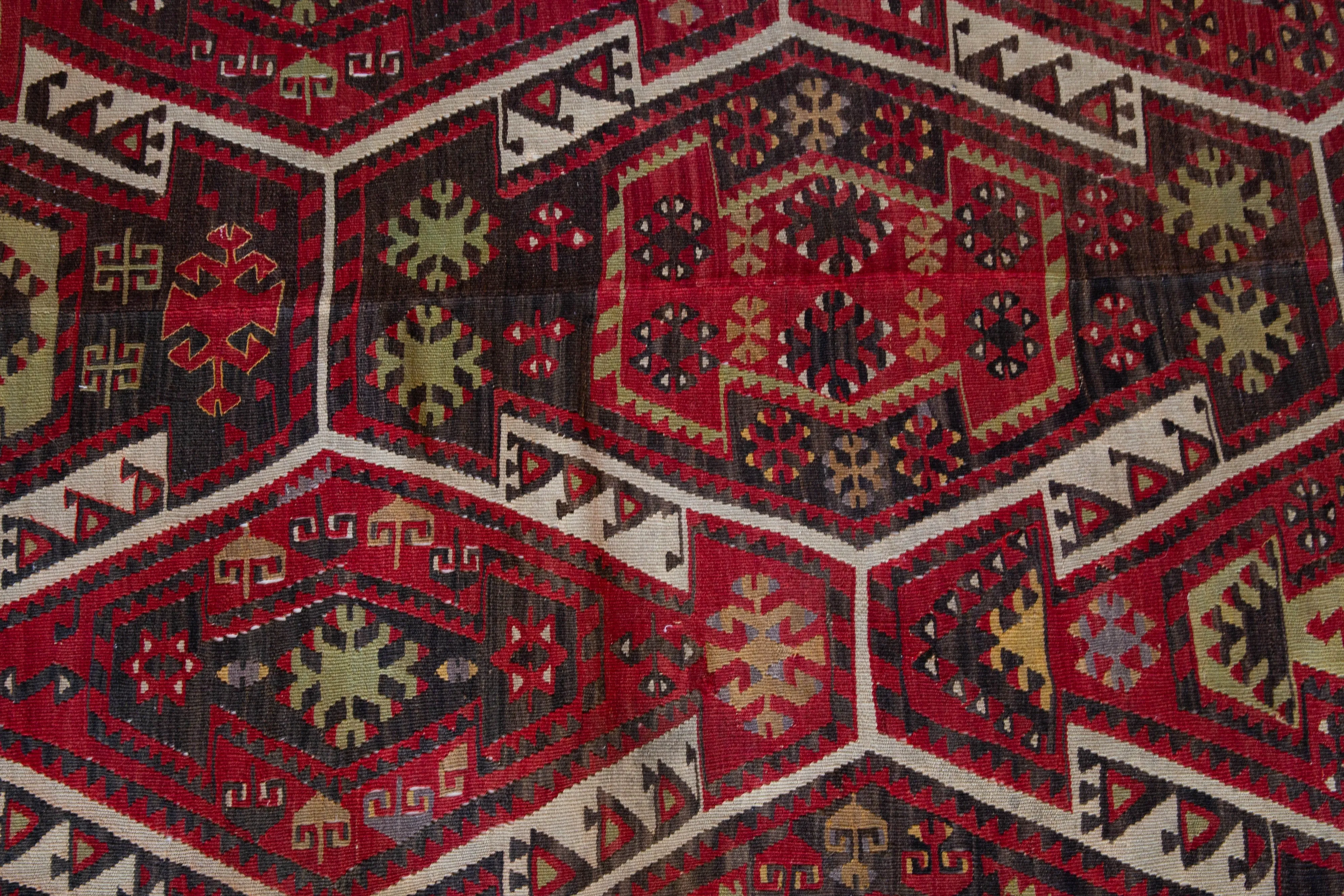 Vintage Kayseri Gomurgen Kilim Rug 6'2"x9'11"