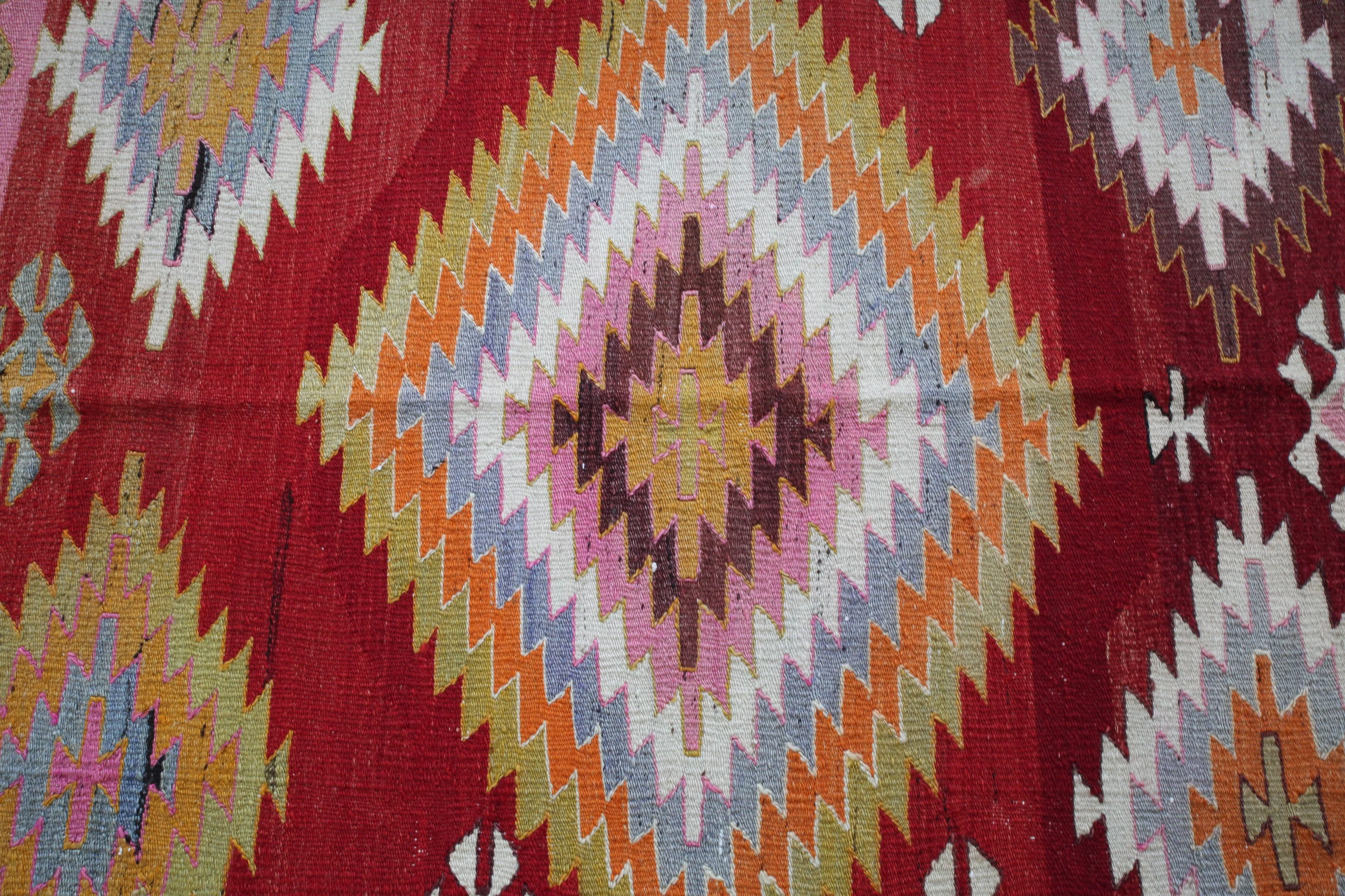 Vintage Turkish Denizli Kilim