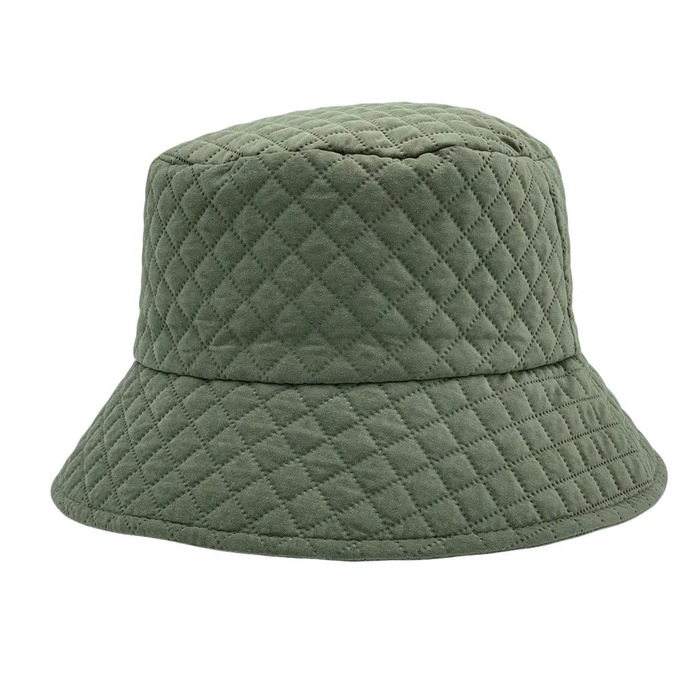 Winter Quilted Bucket Hat - Warm Foldable Fisherman Sun Cap Unisex Outdoor Travel LDB1561