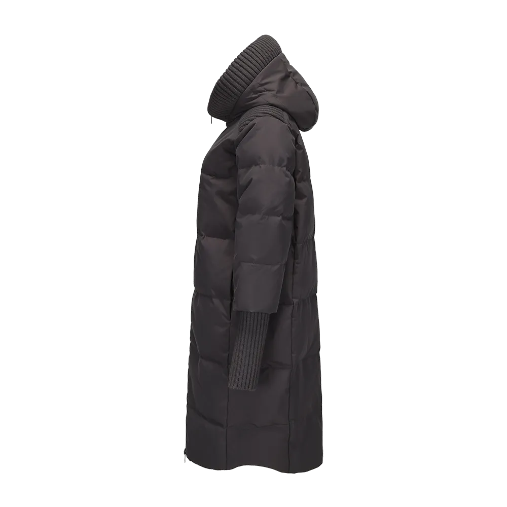 Women's Boxy Down Jacket With Chunky Rib