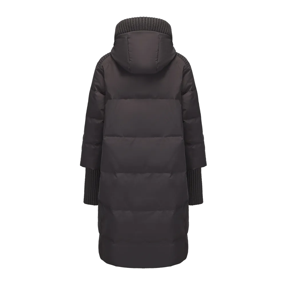 Women's Boxy Down Jacket With Chunky Rib