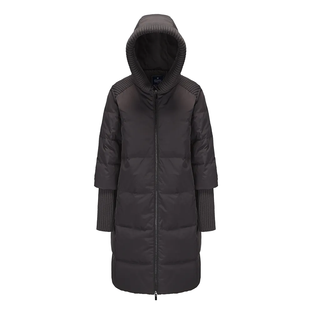 Women's Boxy Down Jacket With Chunky Rib