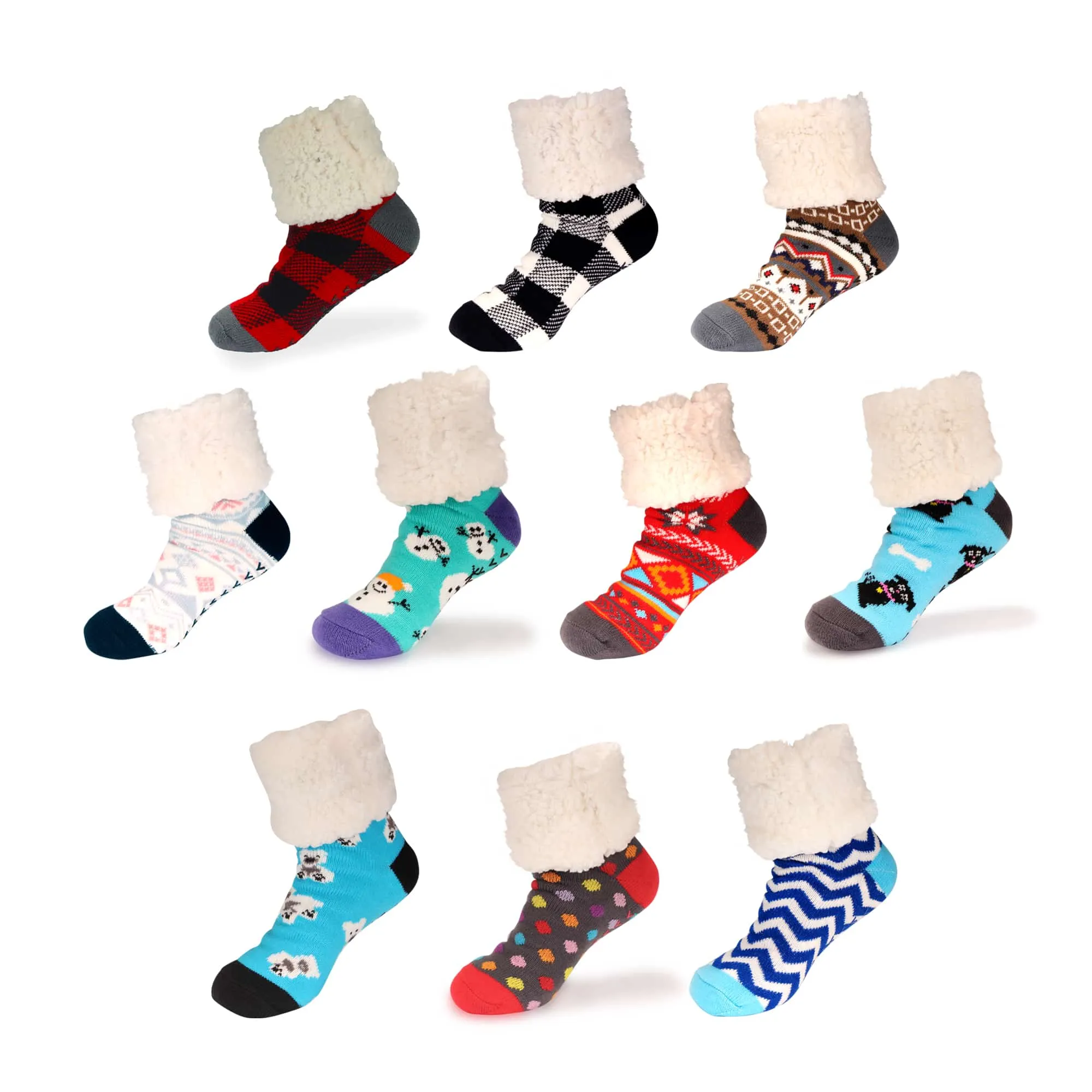 Women's Classic Winter Fleeced Thermal Cabin Crew Socks - 1 Pair