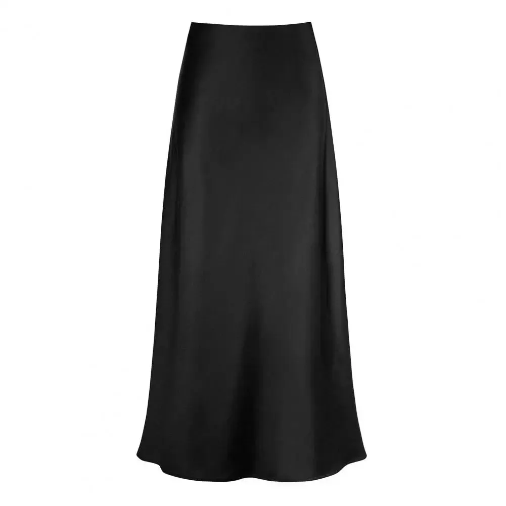 Women's Fishtail Fashion Designer Faux Satin Skirts (Long)