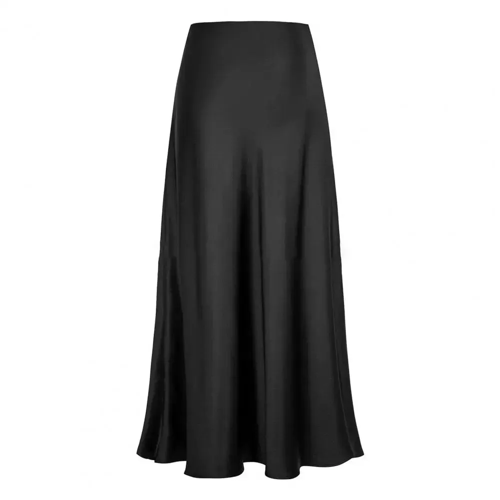 Women's Fishtail Fashion Designer Faux Satin Skirts (Long)