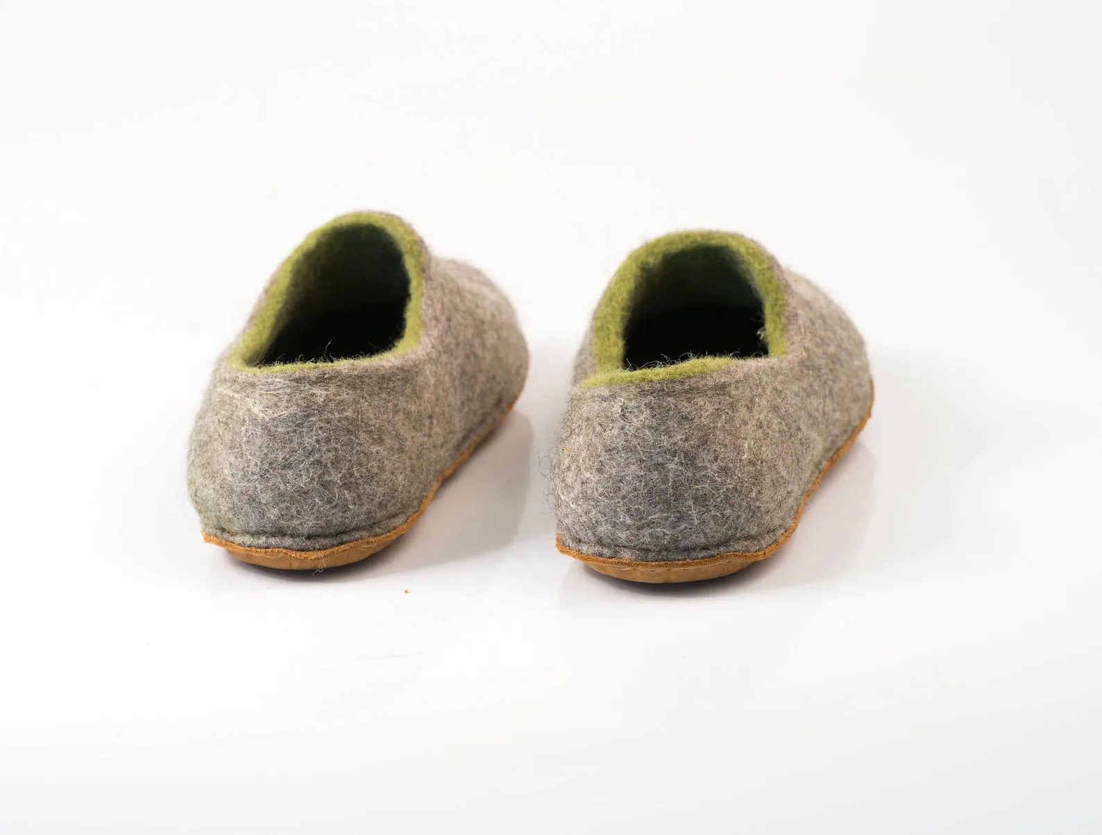 Woodland felted slippers for Men Gray/ Green